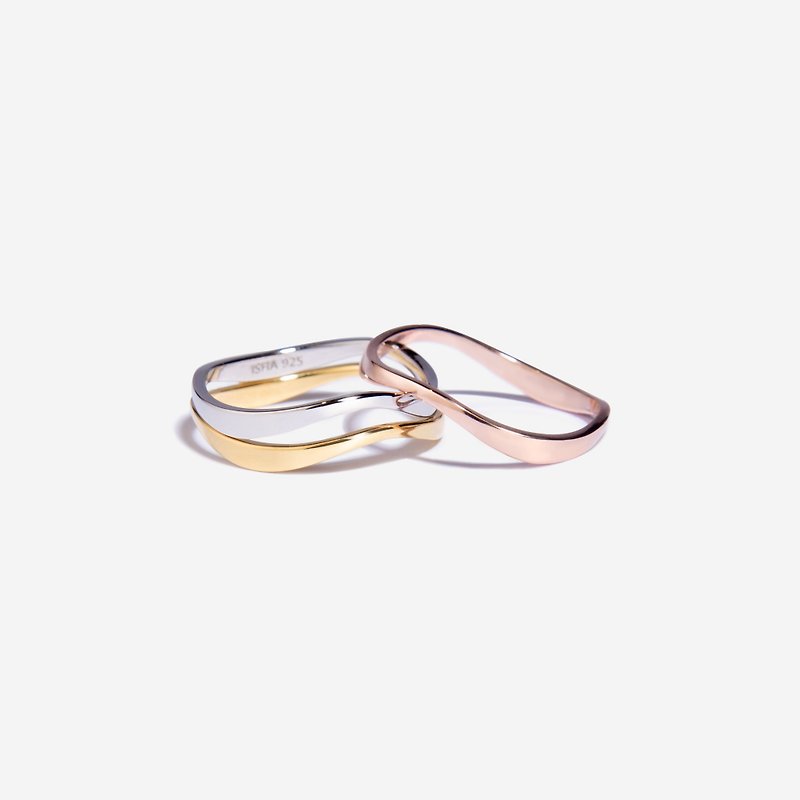 Slim Curved Ring | Simple Sterling Silver | Versatile. tail ring. Texture modeling - แหวนทั่วไป - เงินแท้ 