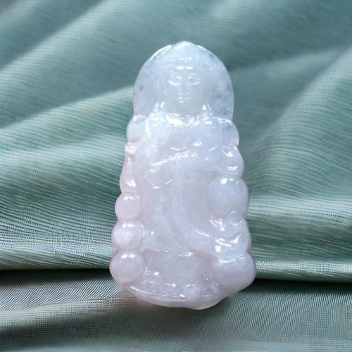 瓔珞翡翠 冰種翡翠精雕觀音菩薩 | 天然緬甸玉翡翠A貨 | 送禮