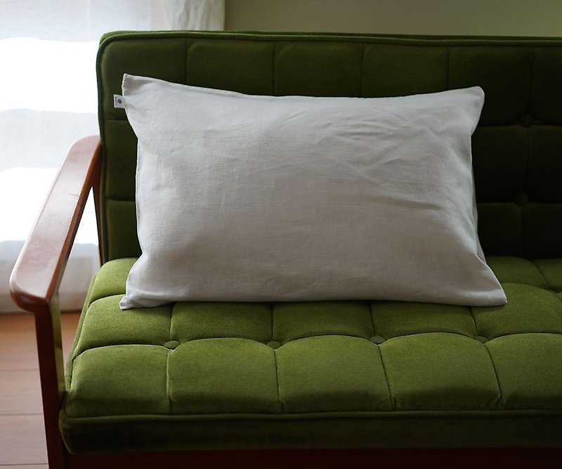 wafu  linen pillow case / cover / white r002a-wht3 - Bedding - Linen White