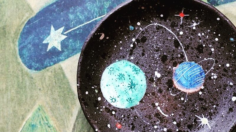 宇宙⊙ソーサー - 小皿 - その他の素材 ブルー