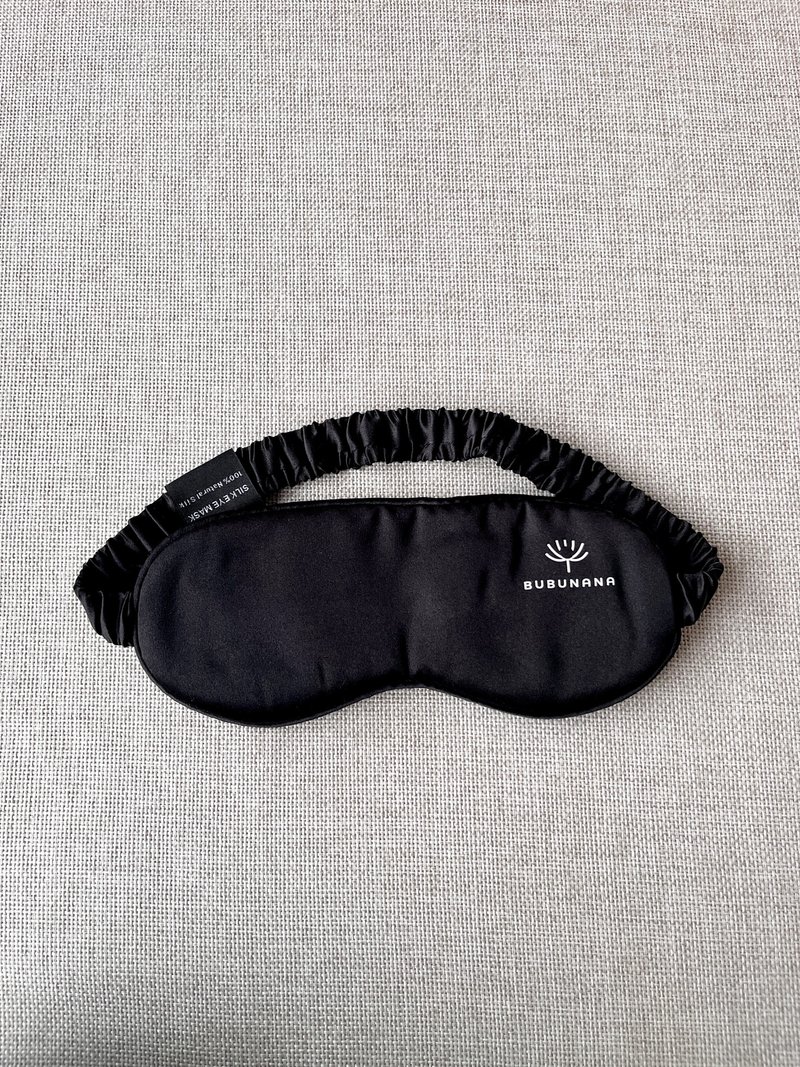 BUBUNANA品牌真絲舒眠眼罩100%桑蠶絲睡眠、舒適、遮光出國旅行 - 其他 - 絲．絹 黑色