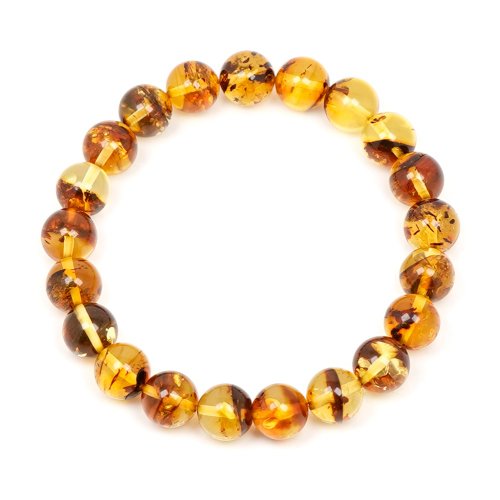 正佳珠寶 Gemsrich Jewelry 【正佳珠寶】花珀 頂級金透花珀 8.8-9.3mm 金花珀手珠