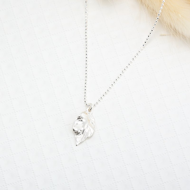 Leaf hope revival s925 sterling silver necklace Birthday Valentine's Day gift - สร้อยคอ - เงินแท้ สีเงิน