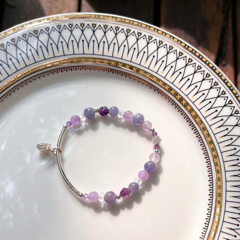 【狄安娜的月下輕舞】坦桑石 薰衣草紫晶 紫水晶 白水晶 水晶手鍊 - 手鍊/手環 - 水晶 