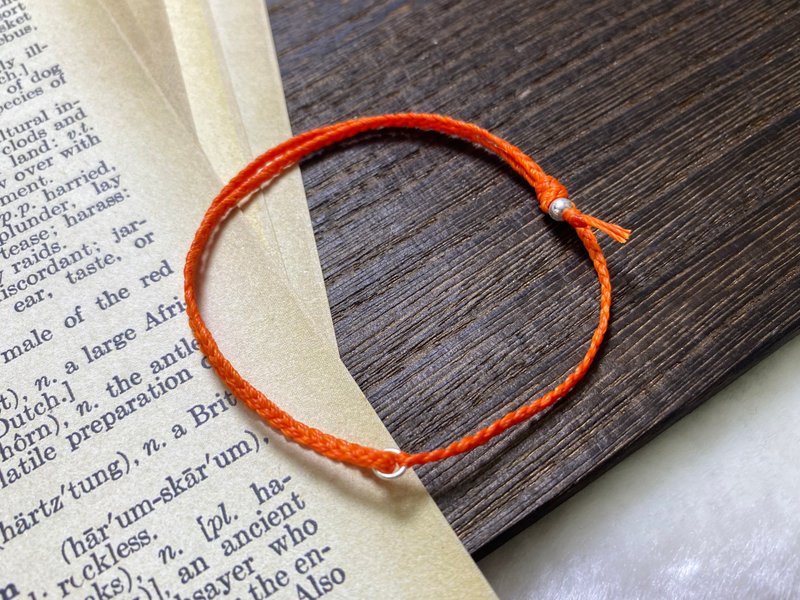 蜜糖橘 簡約編繩款手繩  腳鍊 各色客製訂作 - 手鍊/手環 - 其他人造纖維 