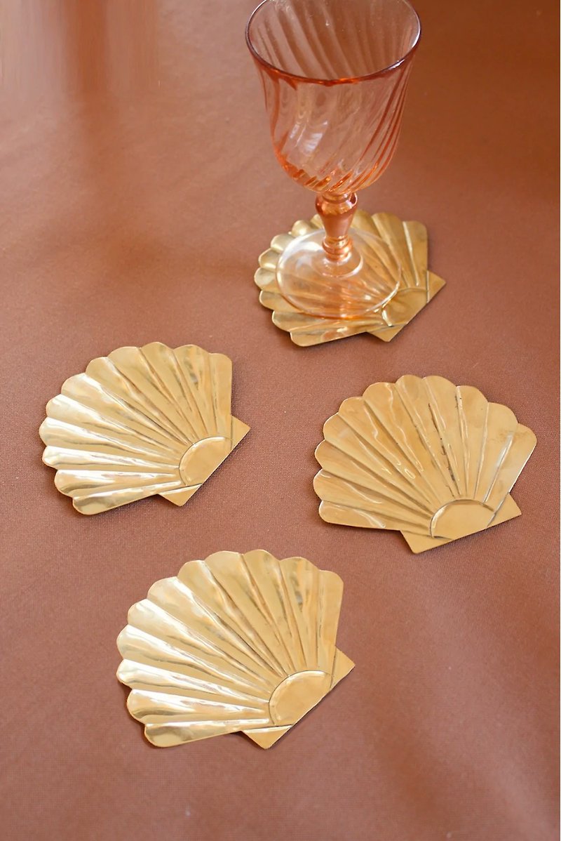 À la Collection Shell Bronze Coasters (4pcs) - Coasters - Copper & Brass 