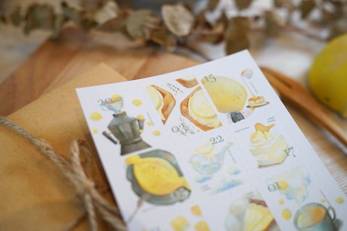 魚果的紙上奇幻食光 Lemon Crumbs 檸檬甜點店、陽光宅配 - 郵票貼紙組
