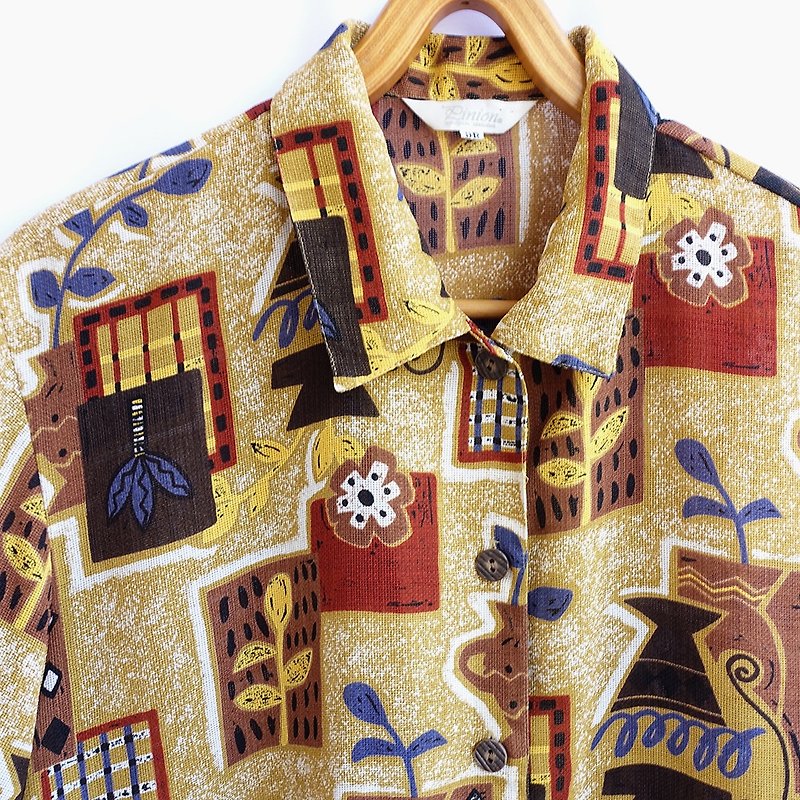 │Slowly │ Impressionist - Ancient Shirt │ Japanese System. Vintage. Retro - เสื้อเชิ้ตผู้หญิง - วัสดุอื่นๆ หลากหลายสี
