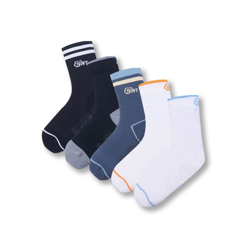 SOFT soft, comfortable, lightweight functional sports socks, versatile five-color set of 5 pairs - Socks - Nylon Multicolor