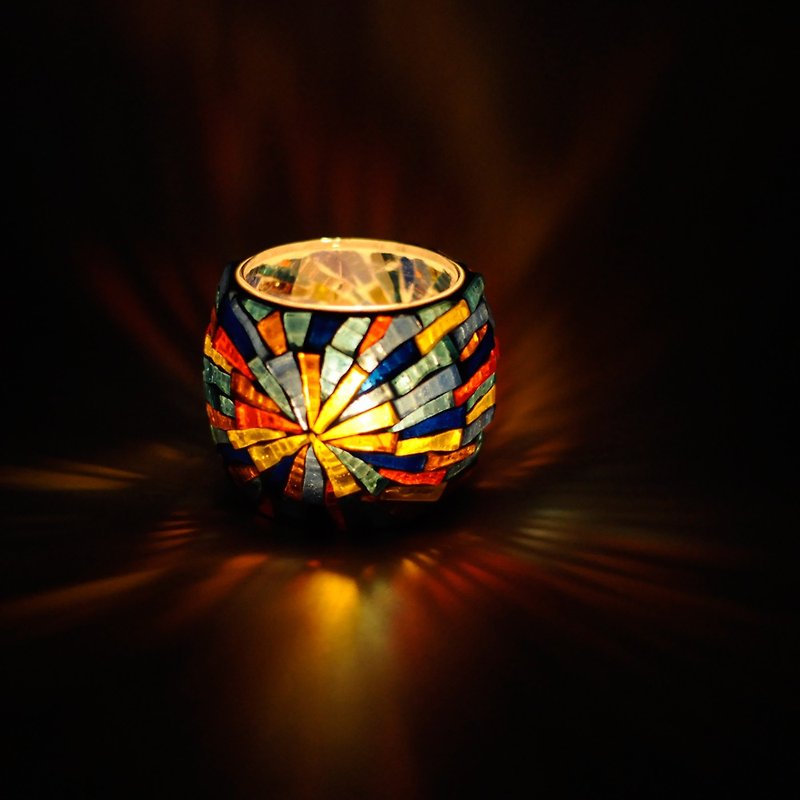Time/  handmade mosaic candlestick/ Mother's day/ Father's day gift - Candles & Candle Holders - Glass 