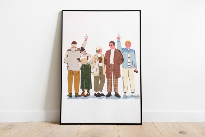 people on train | A4 poster | Art print | - โปสเตอร์ - กระดาษ ขาว