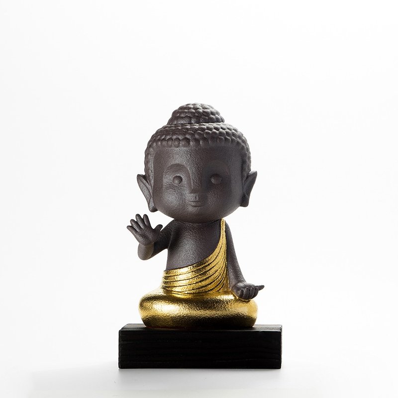 Buddha-sculpture - Fearless -gold edition - ตุ๊กตา - ดินเผา สีทอง