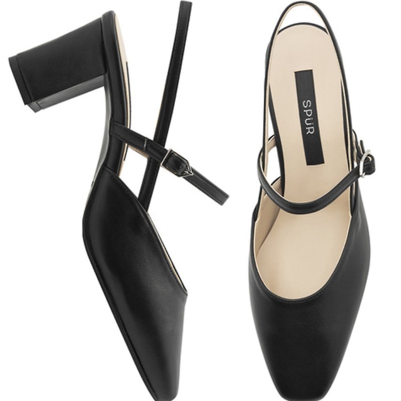 PRE-ORDER SPUR Consil maryjanes_Slingback_RS8019 BLACK - Mary Jane Shoes & Ballet Shoes - Other Materials 