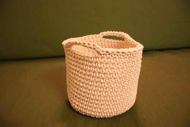 Raw cotton woven table storage basket size customized chokdee - กล่องเก็บของ - ผ้าฝ้าย/ผ้าลินิน ขาว