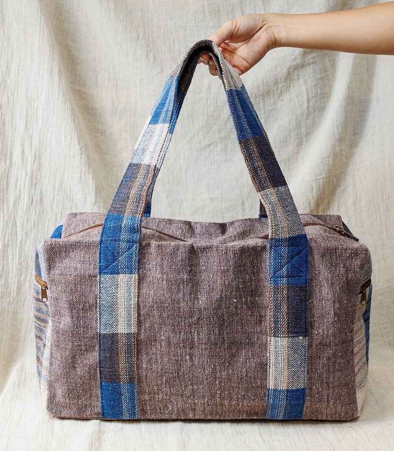 Cotton Handwoven Travel Bag Duffle Bag – Purple - กระเป๋าเดินทาง/ผ้าคลุม - ผ้าฝ้าย/ผ้าลินิน สีม่วง