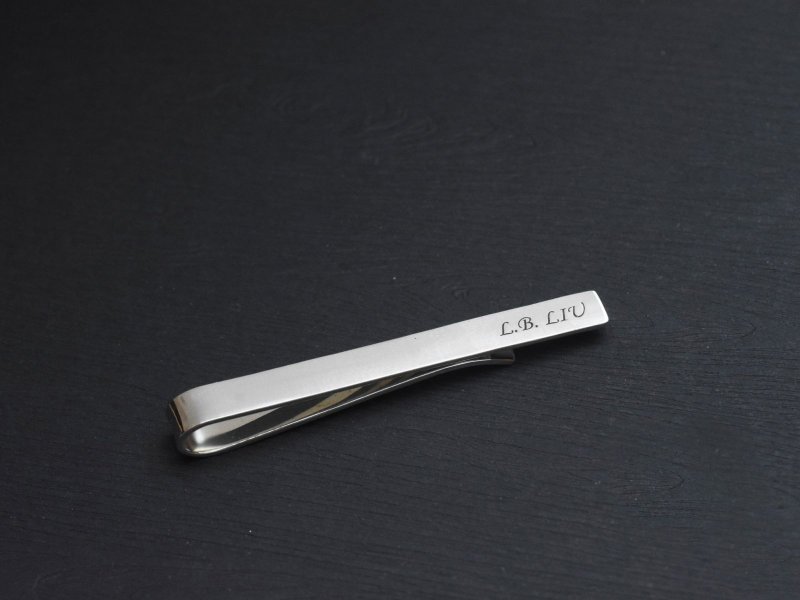 [Engraving] Basic Style Tie Clip | 925 Sterling Silver Suit and Tie Accessories Valentine's Day Father's Day - Ties & Tie Clips - Sterling Silver Silver