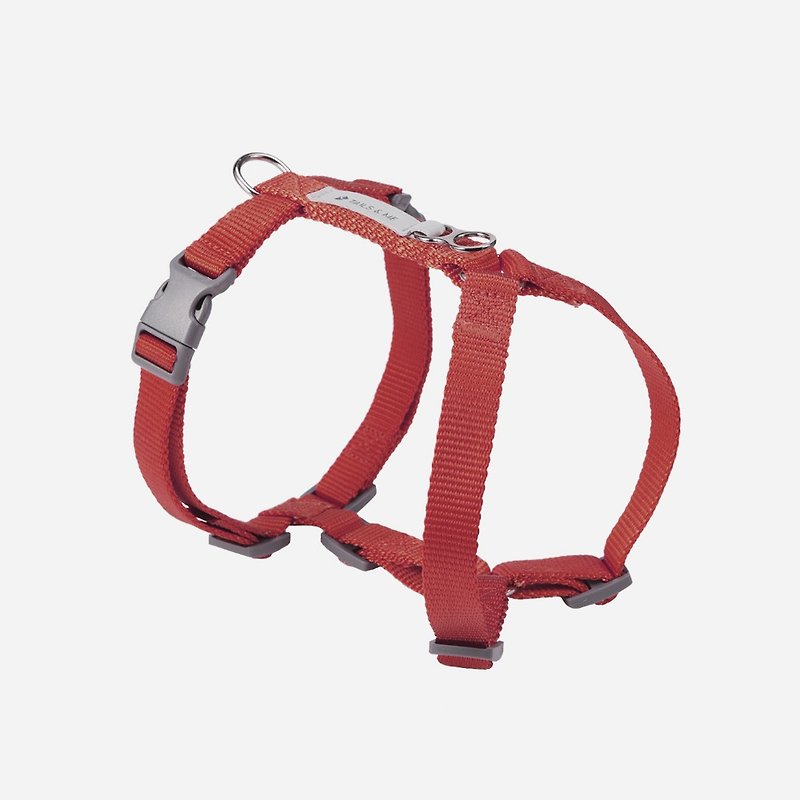 [Tail and me] Classic nylon belt with chest strap wine red L - Collars & Leashes - Nylon 