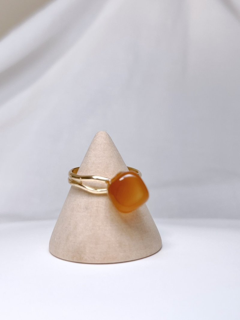 Handmade jewelry | Run | Colored agate - General Rings - Other Materials Orange