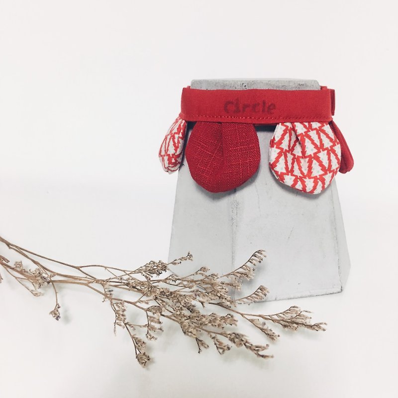 毛小孩一朵花領巾－聖誕限定限量版 - 項圈/牽繩 - 棉．麻 紅色