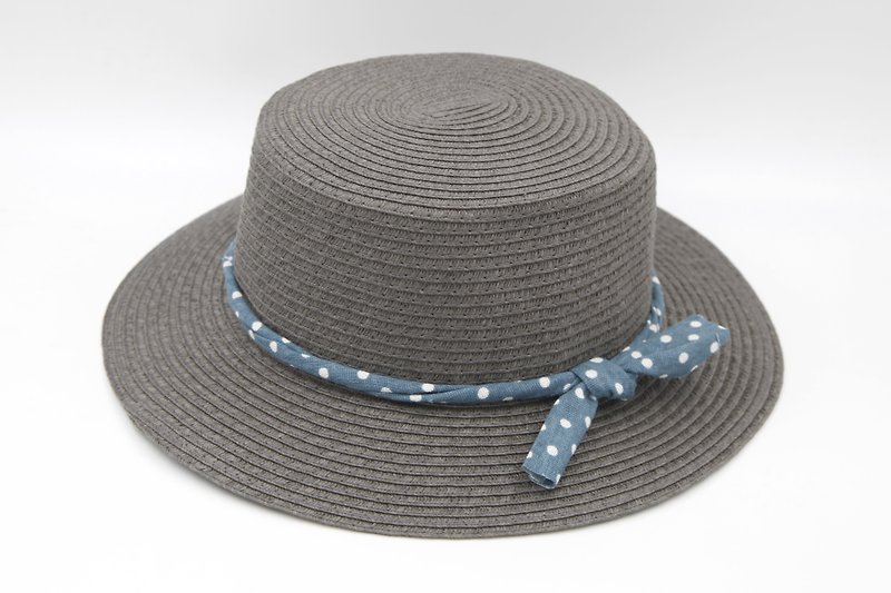 【Paper cloth】 Small bowler hat (gray) paper thread weave - หมวก - กระดาษ สีเทา
