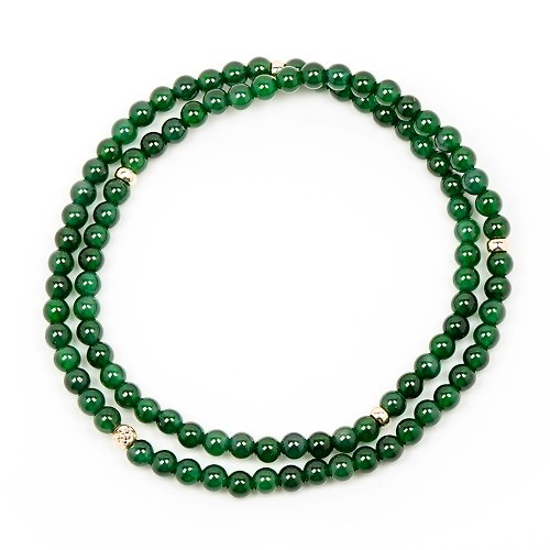 正佳珠寶 Gemsrich Jewelry 【正佳珠寶】翡翠 頂級滿綠冰玻璃種 3mm 18K金 翡翠手珠