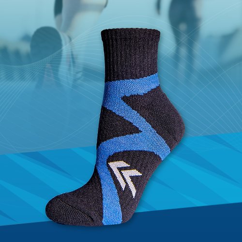 ZILA SOCKS | 台灣織襪設計品牌 抗菌除臭.輕加壓短統男襪 | 藍