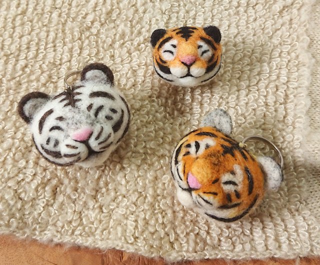 Handmade Cute Felt Craft Tiger Key Tag Key Chain Key Ring Animal New  Gifting