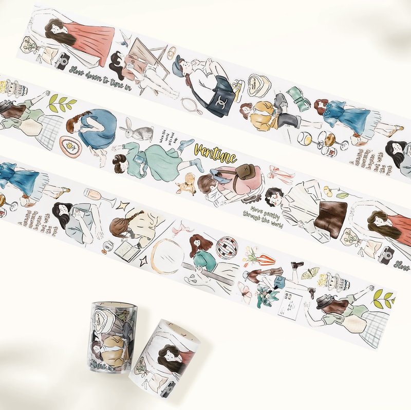 獨白時刻 PET 和紙膠帶 模切 5米卷 - 膠紙/膠帶/紙膠帶 - 紙 多色