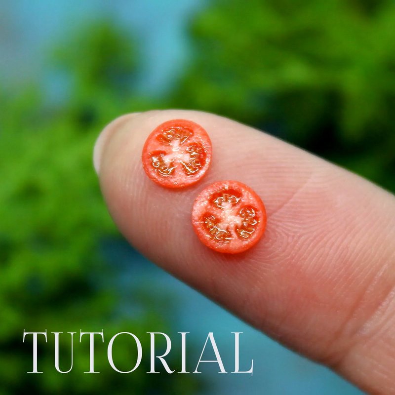 チュートリアル ミニチュア ポリマー粘土のトマトの杖 |デジタル製品 | PDF+ビデオ - その他のオンライン講座・レッスン - その他の素材 