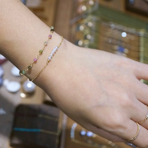 ITS jewelry ITS-B110【14KGF手鍊・寶石・碧璽】細緻碧璽手鍊1條。