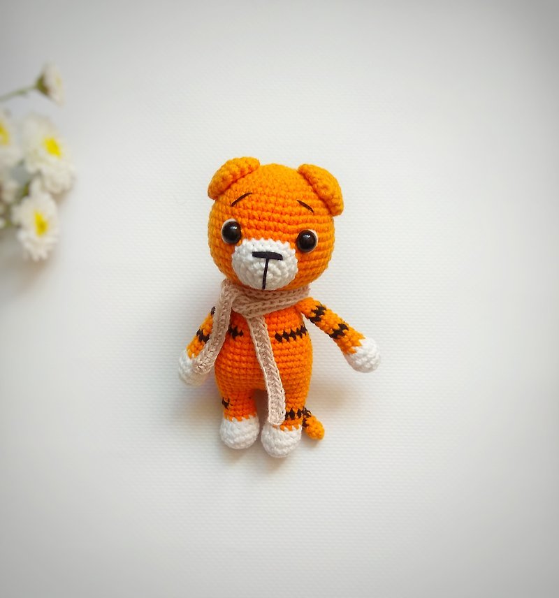 Toy tiger 4.7 inches - ของเล่นเด็ก - ผ้าฝ้าย/ผ้าลินิน สีส้ม
