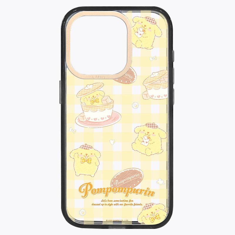 Pudding Dog Picnic Fun Black Frame Standard/Magnetic Version iPhone 16 15 14 13 Pro Max - เคส/ซองมือถือ - วัสดุอีโค สีใส