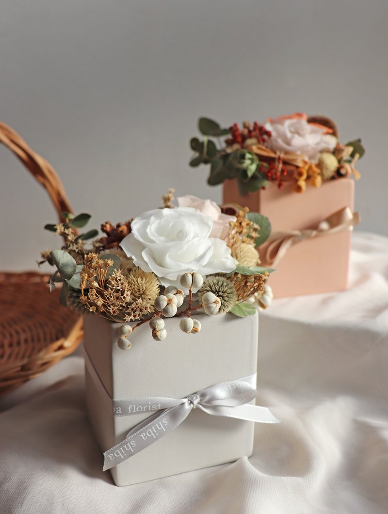 | Angel in White | Preserved Flowers x Dried Potted Flowers as Floral Gifts (With Dried Flowers Photo Card) - Dried Flowers & Bouquets - Plants & Flowers Multicolor