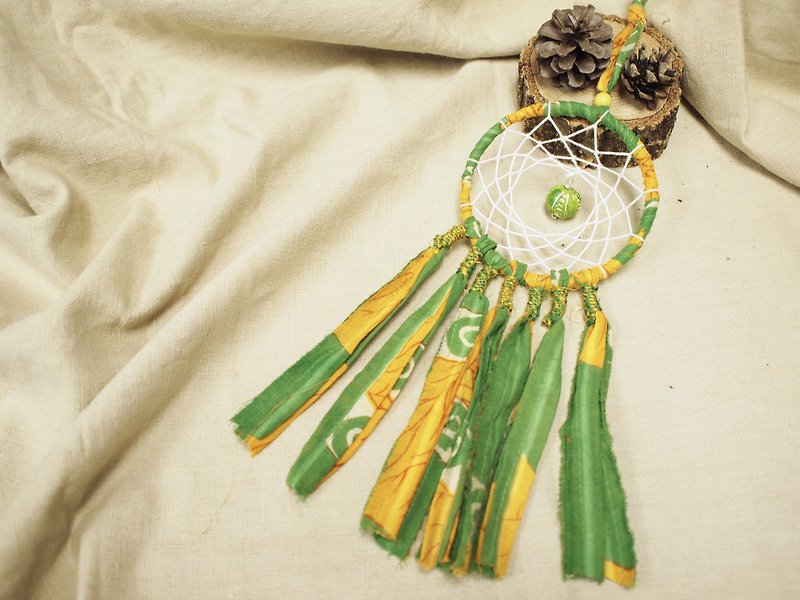 Handmade Dreamcatcher Charm ~ Valentine's Day gift birthday gift Christmas gift of natural stone. Indiana. - Wood, Bamboo & Paper - Paper Green