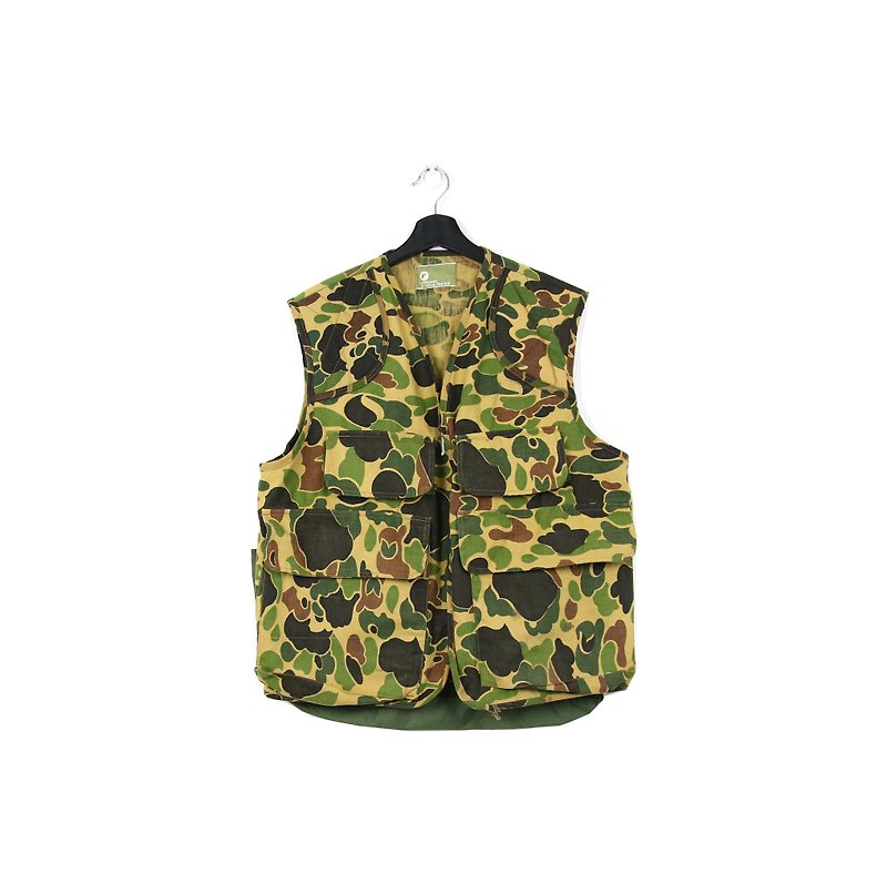 Back to Green Hunting vest camouflage / / men and women can wear M-10 - เสื้อกั๊กผู้ชาย - ผ้าฝ้าย/ผ้าลินิน 
