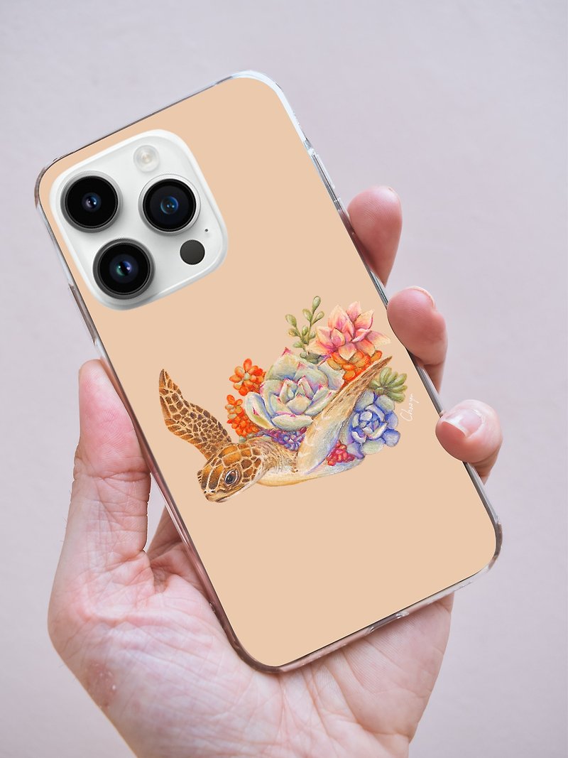 Customized mobile phone case|succulent sea turtle|thickened four sides/IPhone/Samsung/OPPO/VIVO/Huawei/Xiaomi - เคส/ซองมือถือ - ยาง หลากหลายสี