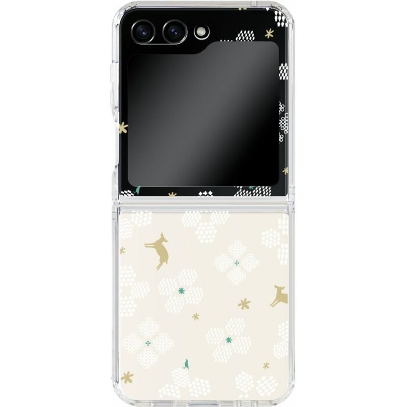 【預購】三星手機殼/Samsung Galaxy Z Flip5/花開原野/透白 - 手機殼/手機套 - 其他材質 白色