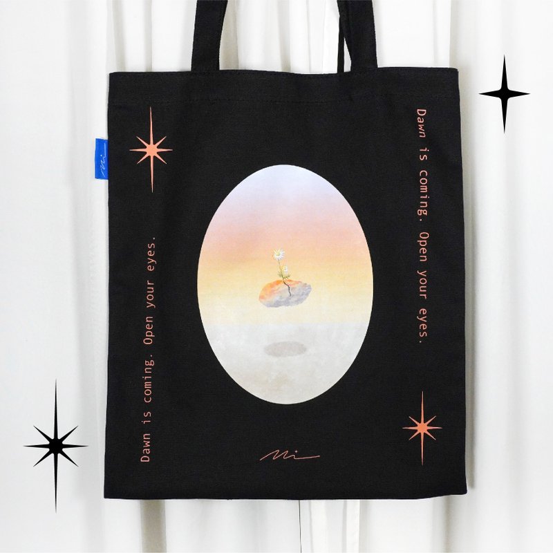 黑色帆布設計提袋 - Stay Alive - 手提包/手提袋 - 棉．麻 黑色