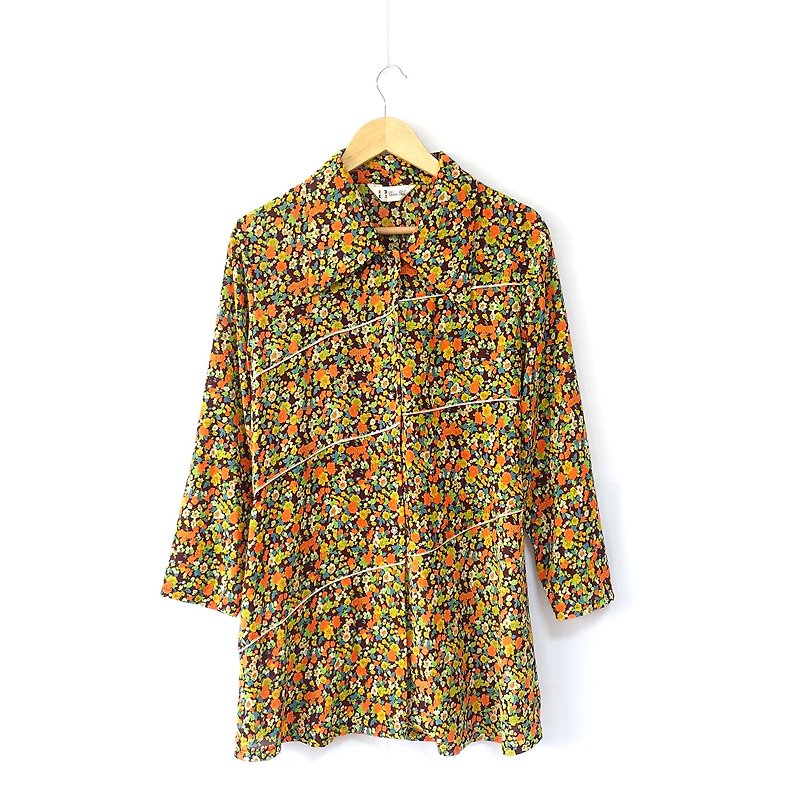 │Slowly│Vintage shirt 7│vintage.Retro.Art - Women's Tops - Polyester Multicolor