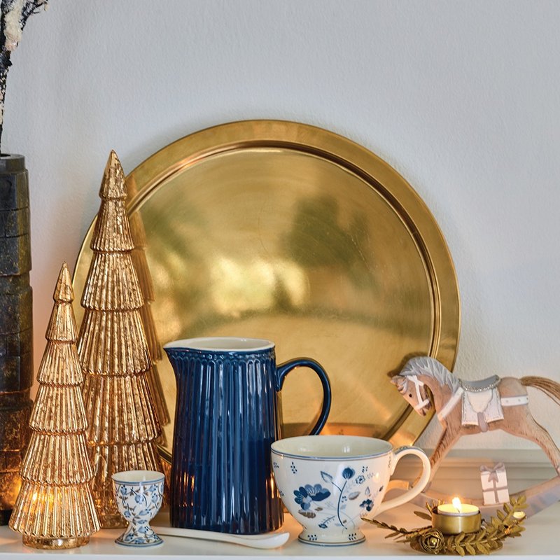 【2件7折】丹麥GreenGate Mozy white / 拿鐵杯 / 玻璃杯 /共3款 - 其他杯子 - 瓷 藍色