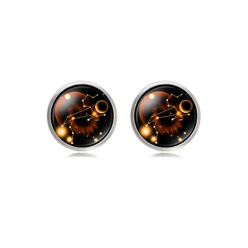 獅子座袖扣 Leo Cufflinks KC10152 ** 附送贈品 ** - 袖扣 - 其他金屬 黑色