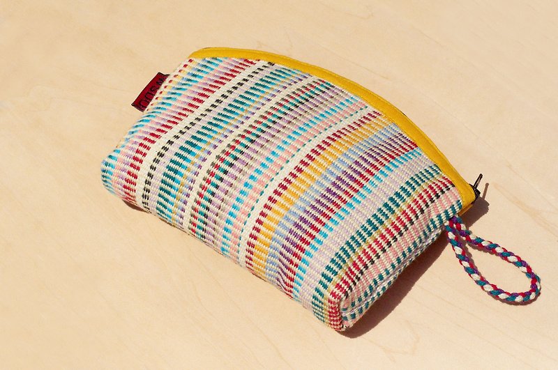 A limited edition handmade quilt Storage bag / national wind bag / camera bag / cosmetic bag / phone package - Rainbow colorful dyed - กระเป๋าเครื่องสำอาง - ผ้าฝ้าย/ผ้าลินิน หลากหลายสี
