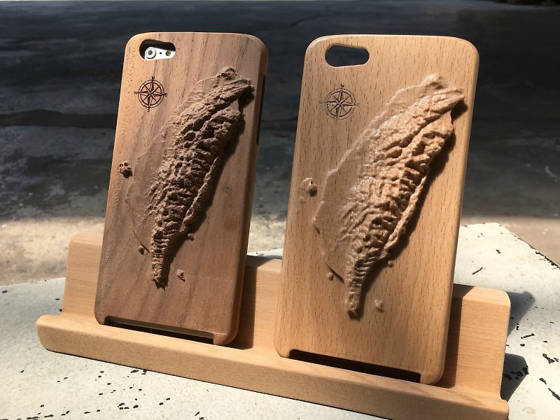 Iphone6 / iphone6 PLUS Log Phone Case - 3D Taiwan Map - Phone Cases - Wood Brown