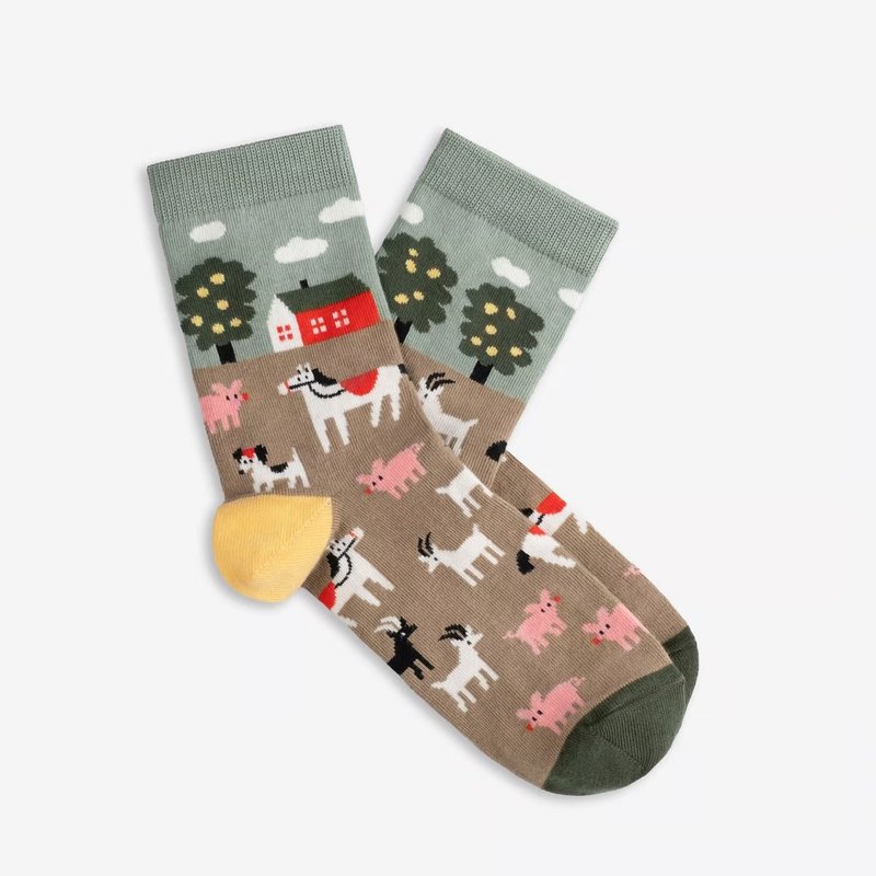 Farm Socks - ถุงเท้า - ผ้าฝ้าย/ผ้าลินิน สีเขียว