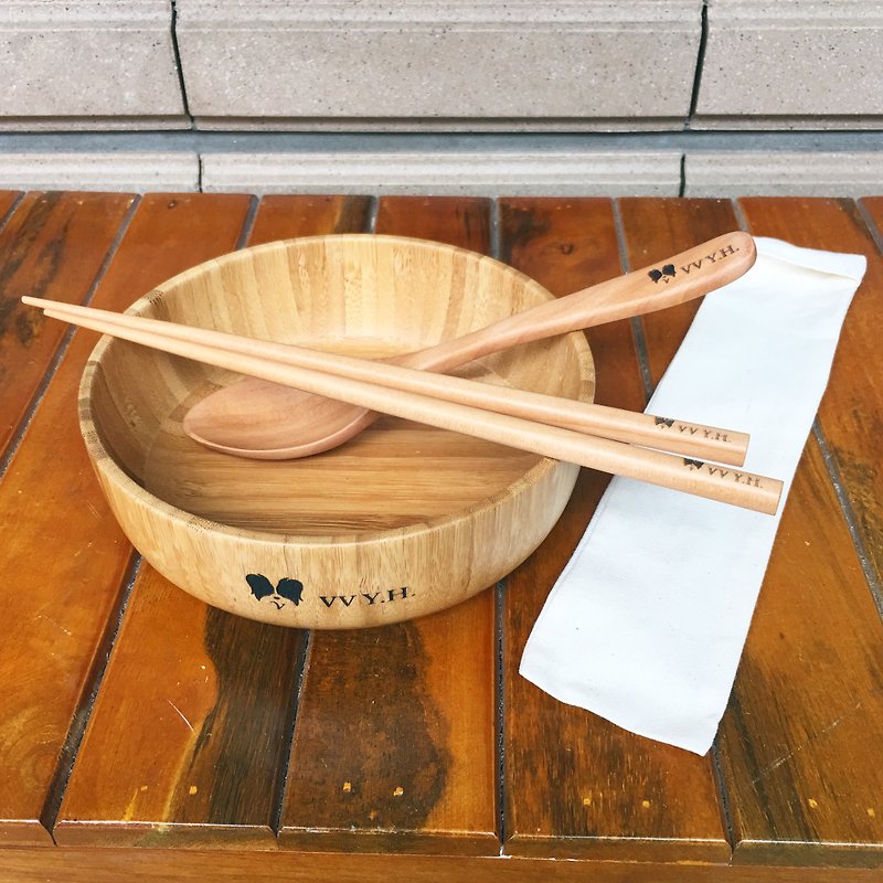 VVYH木と竹の環境に優しい食器セット-カスタマイズ可能 - 茶碗・ボウル - 竹製 