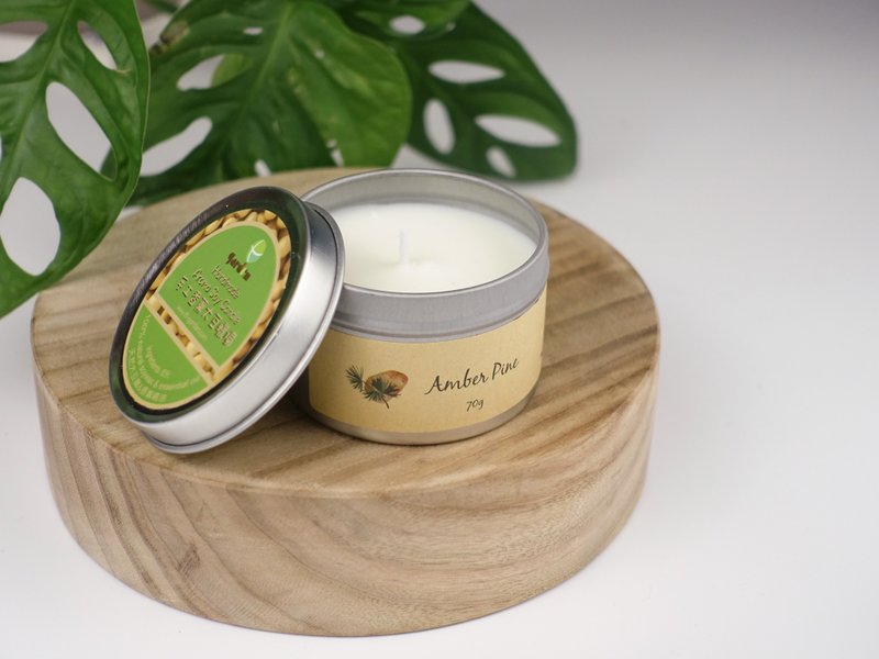 香氛蠟燭天然手工大豆蠟燭家居融蠟擴香 - Amber Pine 70g - 香氛蠟燭/燭台 - 其他材質 