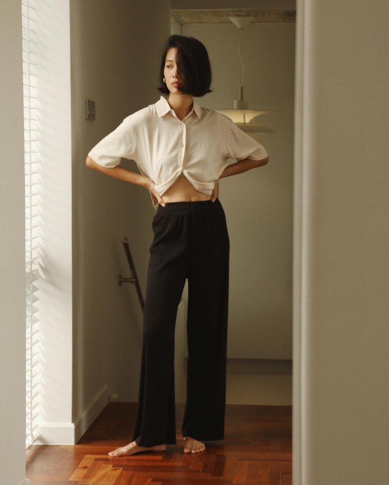 Rool - Pants Pleated 8007 - 女長褲 - 其他材質 