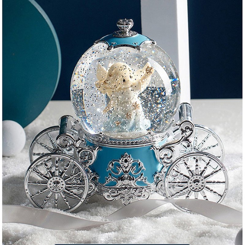 French Three Baby-Angel Music Carriage Crystal Ball Music Lover Birthday Home Wedding Christmas - โคมไฟ - พลาสติก สีน้ำเงิน