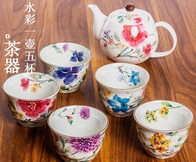 お買い得商品 沈寿官作金彩色絵梅牡丹急須と夫婦茶碗 - アンティーク