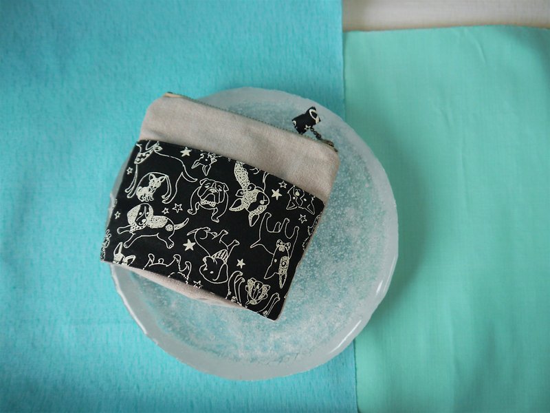 Ronghe Baby Dog-Cosmetic Bag & Universal Bag - Toiletry Bags & Pouches - Cotton & Hemp Black